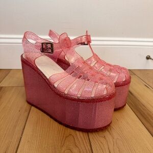 UNIF Hella Jelly Pink Platforms Size 7